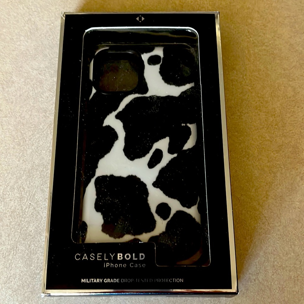 Casey cute cow print in black and white